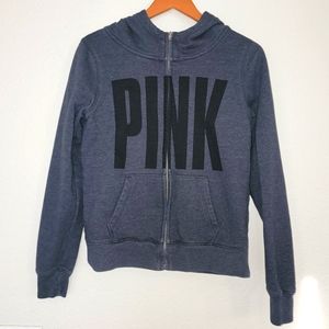 Pink VS Logo Long Zip Jacket